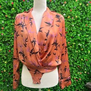 Zara V Neck Long Sleeve Bodysuit